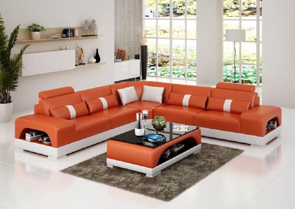 JVmoebel Ecksofa Couch Ecksofa Leder Wohnlandschaft Design Modern Sofa L-Form Neu, Made in Europe von JVmoebel