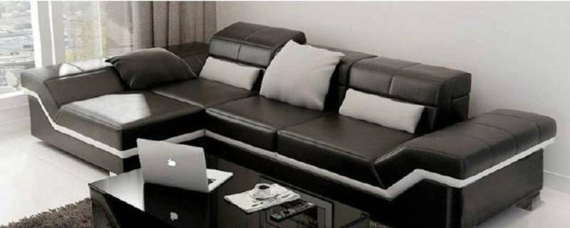 JVmoebel Ecksofa DESIGNER COUCH mit USB WOHNLANDSCHAFT "FARBWAHL" NEU LEDERSOFA SOFA, Made in Europa von JVmoebel