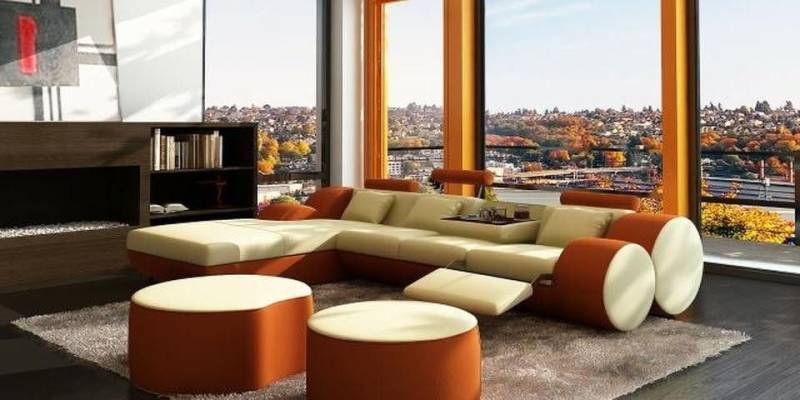 JVmoebel Ecksofa DESIGNER LEDERSOFA GARNITUR mit USB,LEDER ECKSOFA WOHNLANDSCHAFT, 1 Teile, Made in Europa von JVmoebel