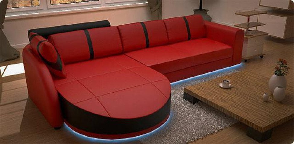 JVmoebel Ecksofa DESIGNERSOFA SCHLAFSOFA LEDERECKCOUCH mit USB LEDERSOFA ECKSOFA MIT, Made in Europa JVmoebel Ecksofa DESIGNERSOFA SCHLAFSOFA LEDERECKCOUCH mit USB LEDERSOFA ECKSOFA MIT, Made in Europa von JVmoebel