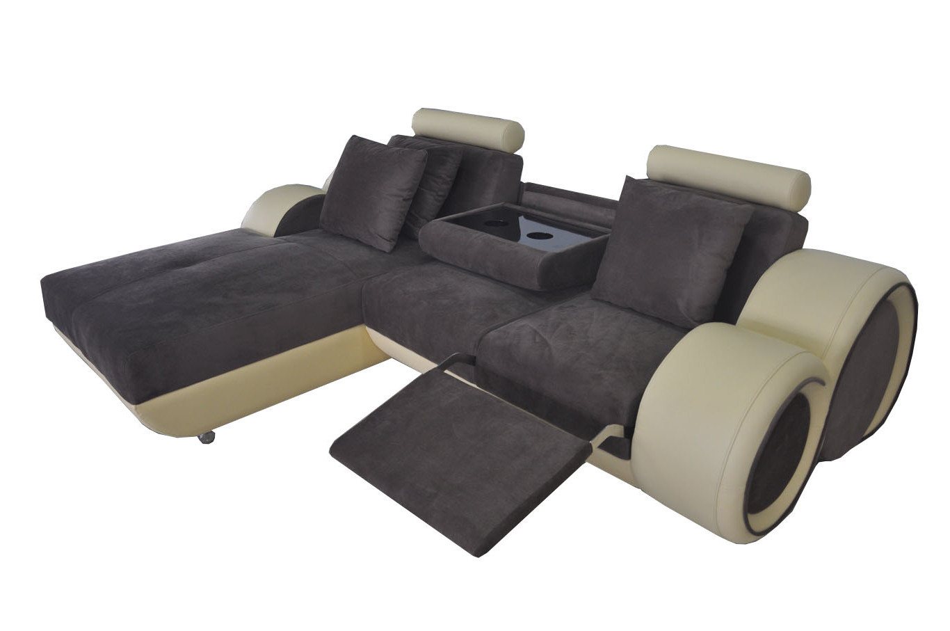 JVmoebel Ecksofa Design Eck Sofa mit USB Leder Eck Garnitur Ecke Landschaft Polster L, Made in Europa JVmoebel Ecksofa Design Eck Sofa mit USB Leder Eck Garnitur Ecke Landschaft Polster L, Made in Europa von JVmoebel