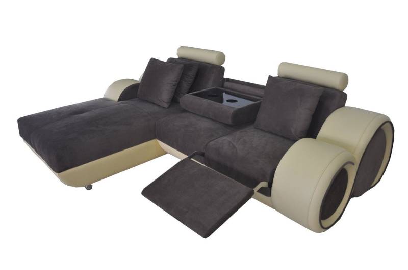 JVmoebel Ecksofa Design Eck Sofa mit USB Leder Eck Garnitur Ecke Landschaft Polster L, Made in Europa von JVmoebel