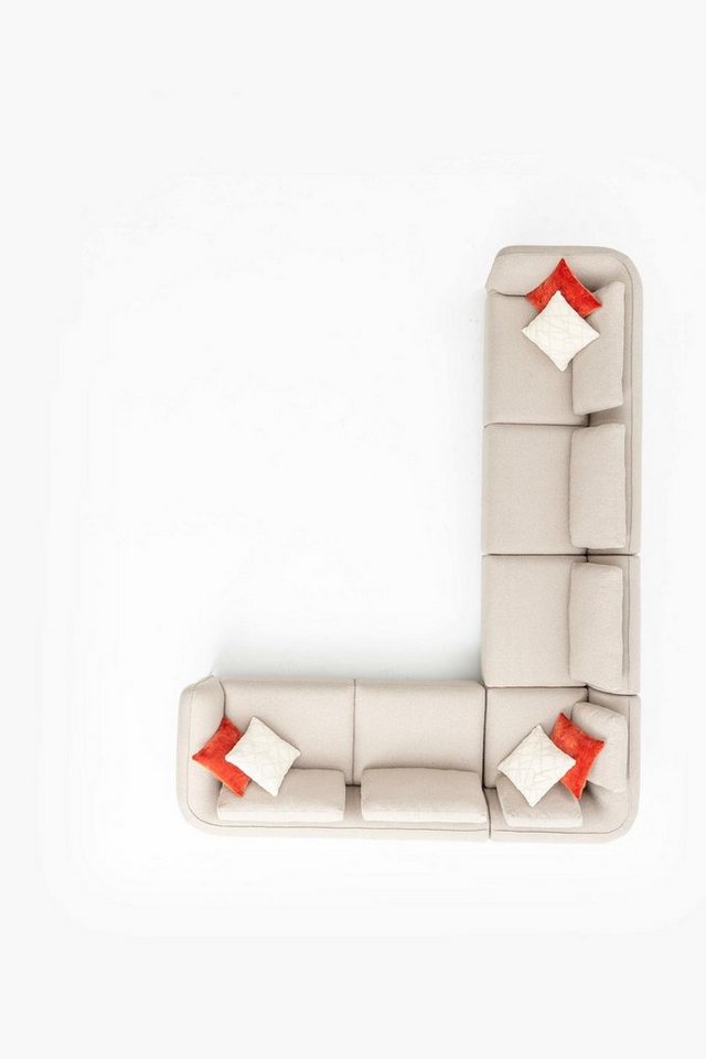 JVmoebel Ecksofa Design Ecksofa Sofa L-Form Modern Wohnzimmer Beige Couch, Made in Europe von JVmoebel
