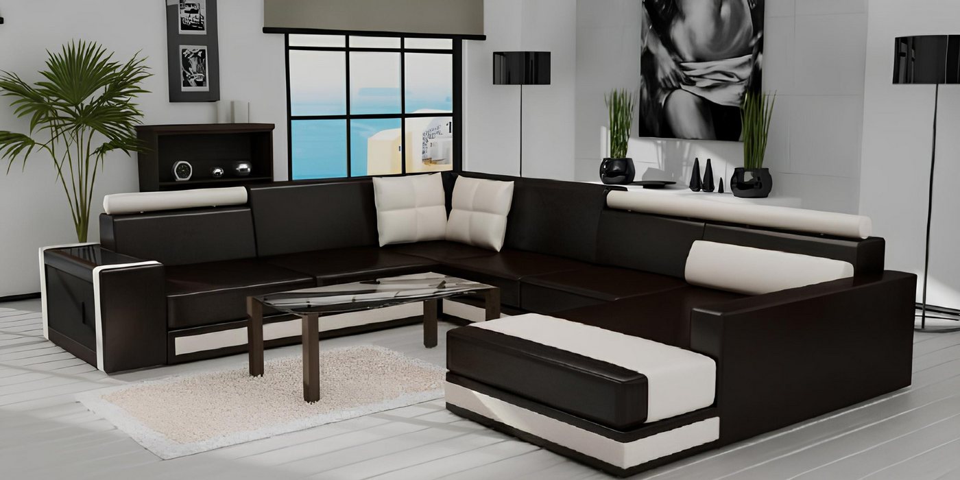 JVmoebel Ecksofa Design Ecksofa Wohnlandschaft Couch Sofa Ledersofa Sofas Couchen, Made in Europa JVmoebel Ecksofa Design Ecksofa Wohnlandschaft Couch Sofa Ledersofa Sofas Couchen, Made in Europa von JVmoebel