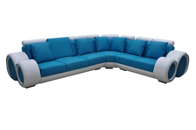 JVmoebel Ecksofa Design Leder Polster XXL Sitz Zimmer Eck Wohn Sofa + USB Designer, Made in Europa von JVmoebel