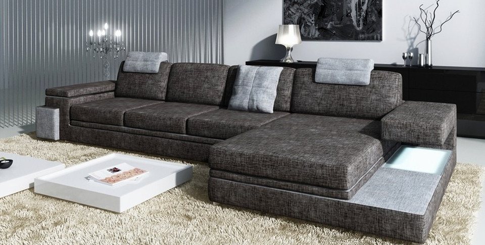 JVmoebel Ecksofa Design Ledersofa Sofa mit USB Polster Wohnlandschaft Eck Garnitur, Made in Europa von JVmoebel