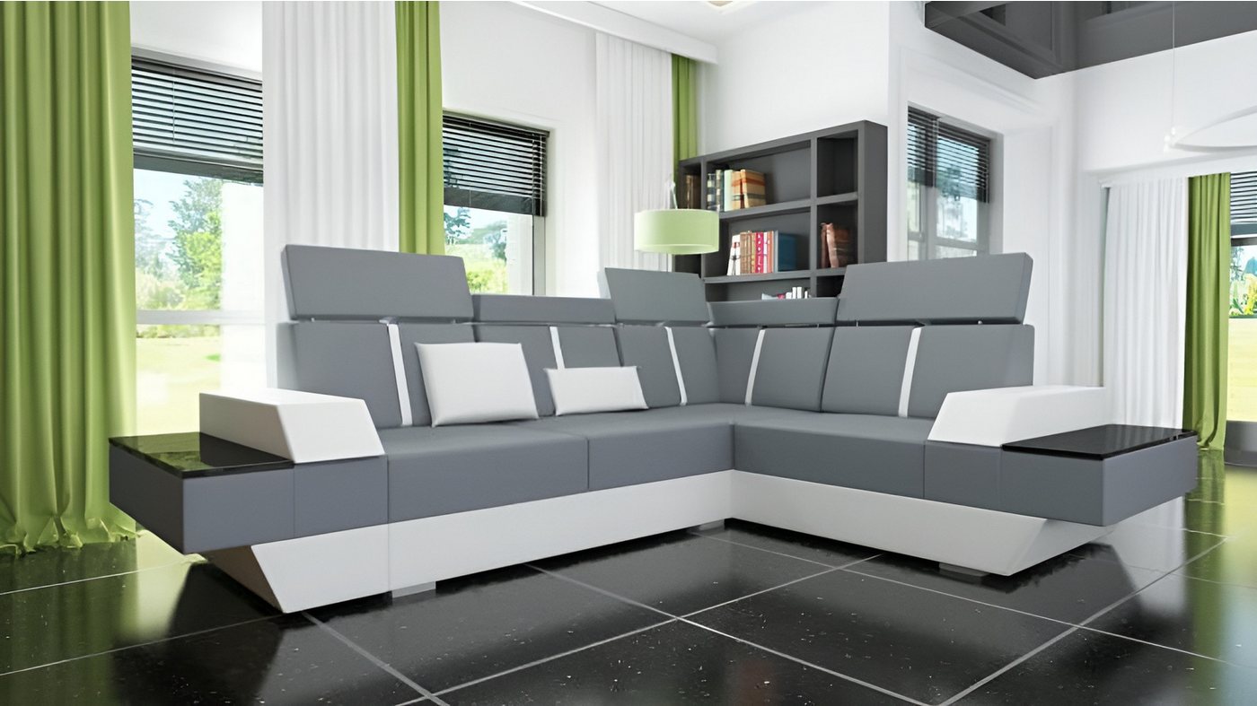 JVmoebel Ecksofa Design-Ledersofa mit USB und Polster – Moderne Eckcouch, Made in Europa JVmoebel Ecksofa Design-Ledersofa mit USB und Polster – Moderne Eckcouch, Made in Europa von JVmoebel
