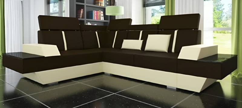 JVmoebel Ecksofa Design-Ledersofa mit USB und Polster – Moderne Eckcouch, Made in Europa von JVmoebel