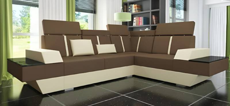 JVmoebel Ecksofa Design-Ledersofa mit USB und Polster – Moderne Eckcouch, Made in Europa von JVmoebel