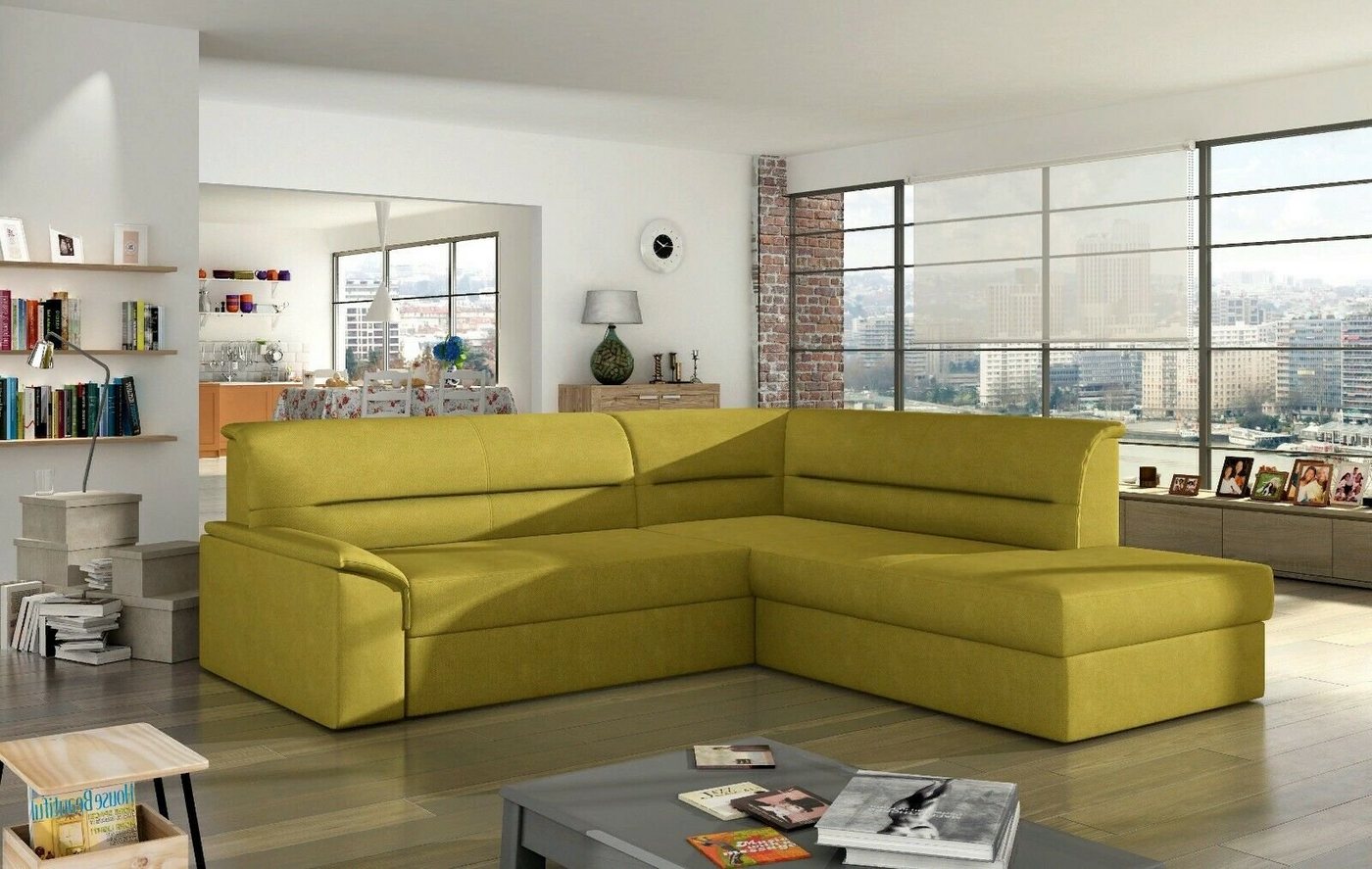 JVmoebel Ecksofa Design Sofa Ecksofa Schlafsofa Bettfunktion Couch Polster Textil, Mit Bettfunktion von JVmoebel