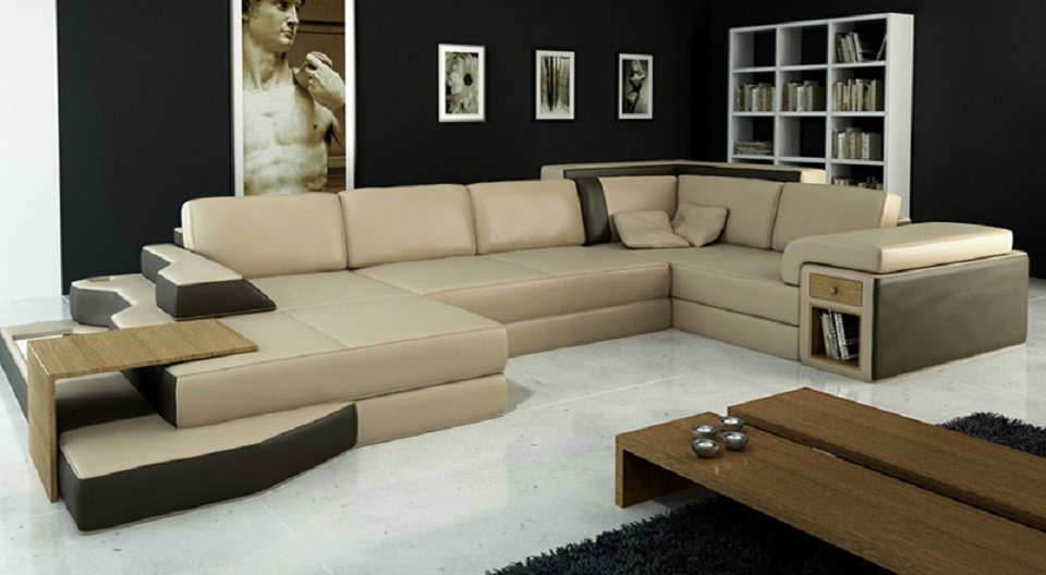 JVmoebel Ecksofa Design Sofa U Form Leder Wohnlandschaft Couch Polster Sitz, Made in Europe von JVmoebel