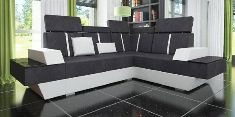 JVmoebel Ecksofa Design Wohnlandschaft Sofa Ecksofa USB Stoff Textil Leder, 1 Teile, Made in Europa von JVmoebel