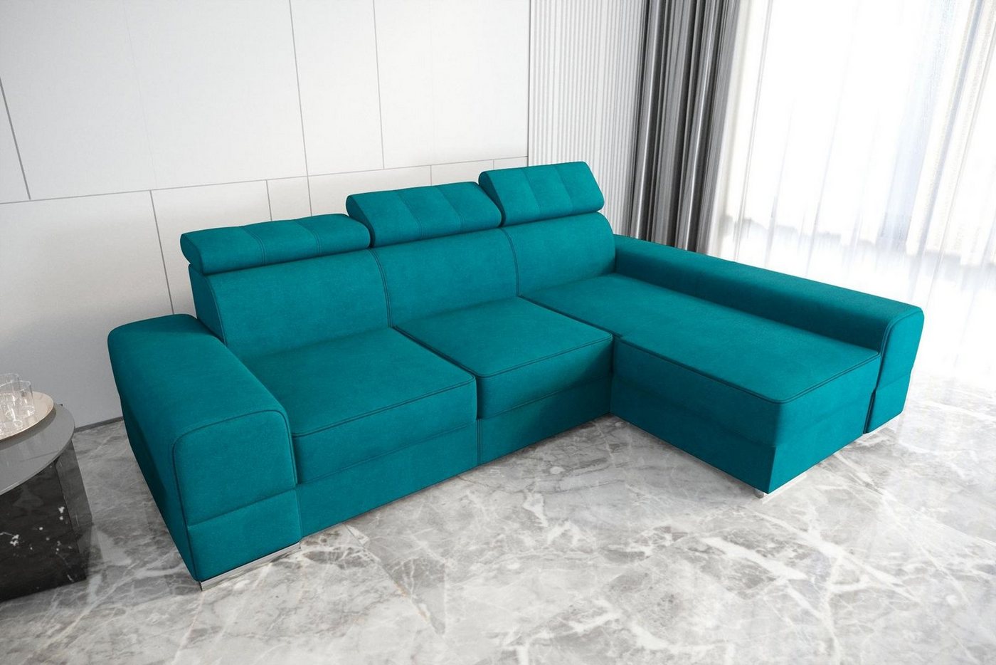 JVmoebel Ecksofa Designer Beiges Ecksofa L-Form Luxus Couch Wohnzimmer Möbel Neu, Made in Europe von JVmoebel