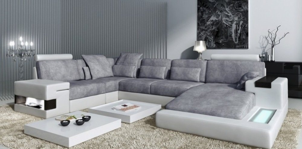 JVmoebel Wohnlandschaft Designer Beiges Sofa Couch Polster Wohnlandschaft Sofas Couchen, Made in Europa von JVmoebel