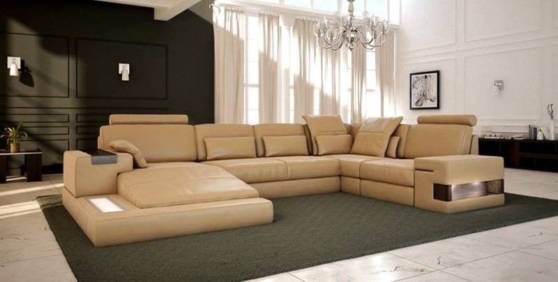 JVmoebel Wohnlandschaft Designer Beiges Sofa Couch Polster Wohnlandschaft Sofas Couchen, Made in Europa von JVmoebel