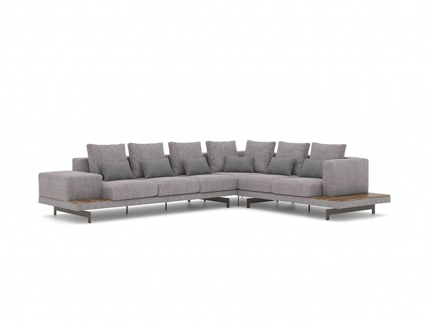 JVmoebel Ecksofa Designer Neu Ecksofa L-Form Grau Textil Möbel Wohnzimmer, 3 Teile, Made in Europa von JVmoebel