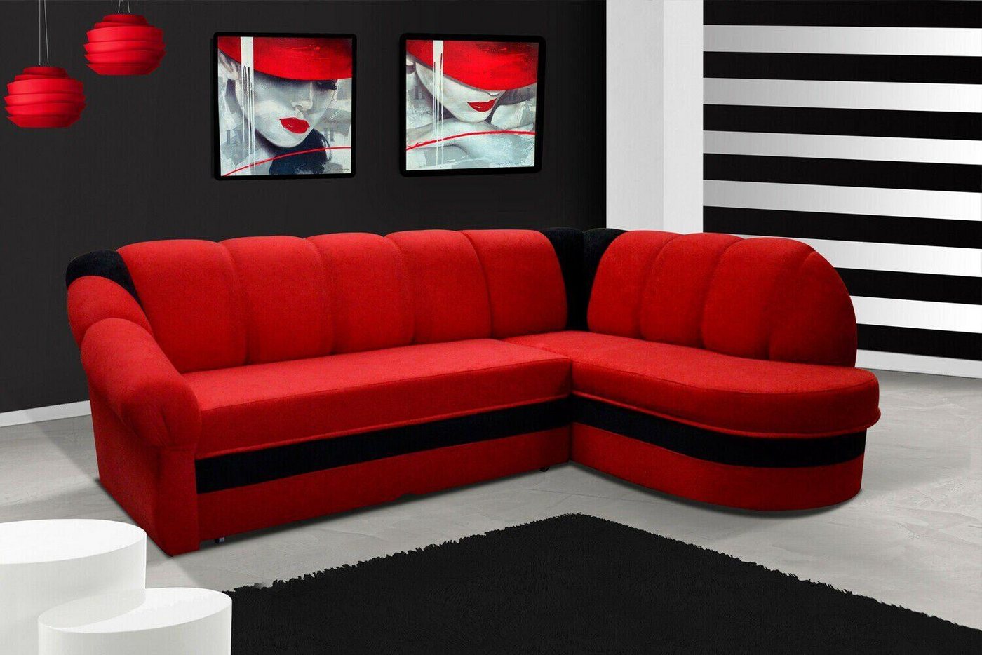 JVmoebel Ecksofa Designer Rotes Ecksofa Luxus Couch Modernes Textil Polster Sofa, Made in Europe von JVmoebel