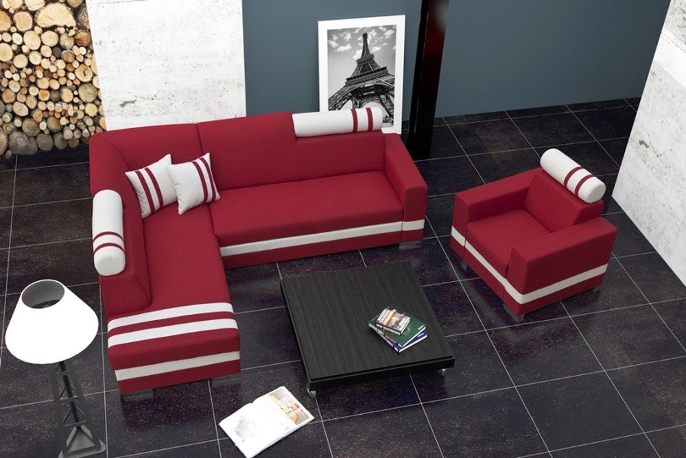 JVmoebel Ecksofa Designer Schlafsofa mit Bettfunktion und Stauraum-Eckcouch, Made in Europa von JVmoebel