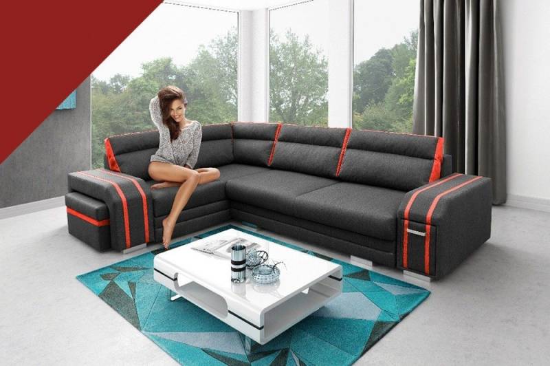 JVmoebel Ecksofa Designer Schlafsofa mit Bettfunktion und Stauraum-Eckcouch, Made in Europa JVmoebel Ecksofa Designer Schlafsofa mit Bettfunktion und Stauraum-Eckcouch, Made in Europa von JVmoebel