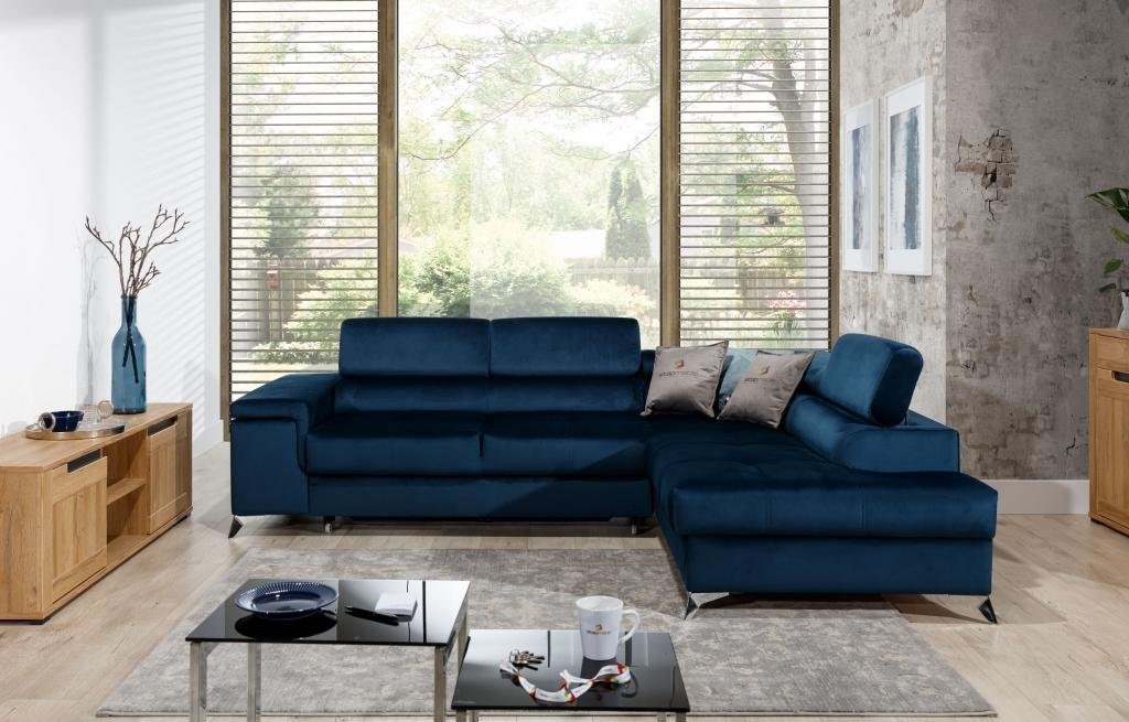 JVmoebel Ecksofa Designer Schwarzes Ecksofa Luxus Polstermöbel Couch Neu, Made in Europe von JVmoebel