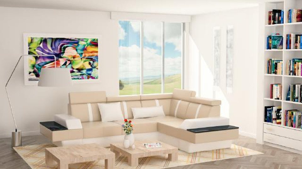 JVmoebel Ecksofa Designer Wohnlandschaft Eckcouch Neu Couch Sofa Polster Ledersofa, Made in Europa von JVmoebel
