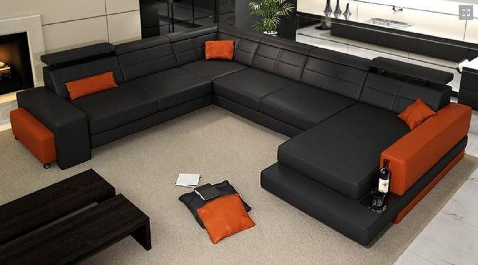 JVmoebel Ecksofa Designer Wohnlandschaft U-Form Couch Ecksofa Polster Garnitur, Made in Europe von JVmoebel