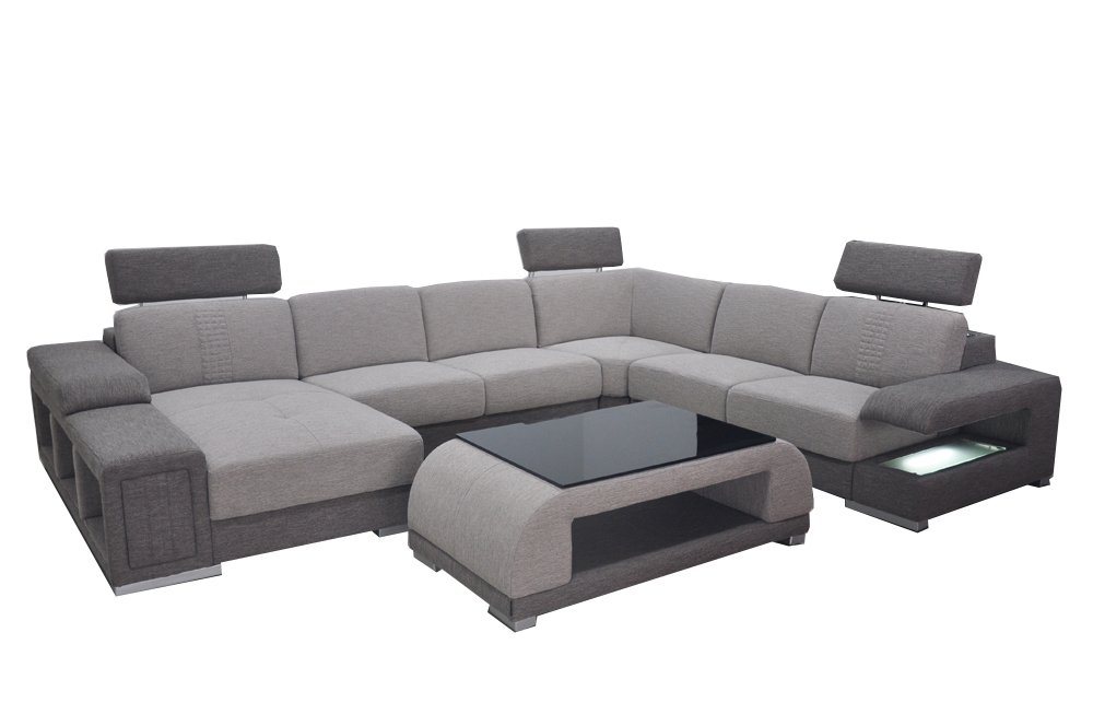 JVmoebel Ecksofa Ecke Sofa Eck Modern XXL Couch Wohnlandschaft Textil U Form von JVmoebel