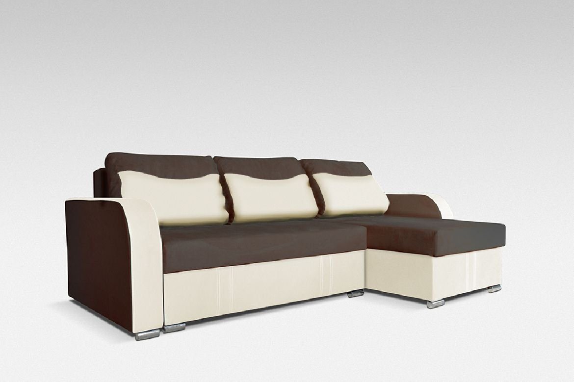 JVmoebel Ecksofa Eckgarnitur Sofa Designer Sofa Bettfunktion Bettkasten Schlafsofa, Mit Bettfunktion von JVmoebel