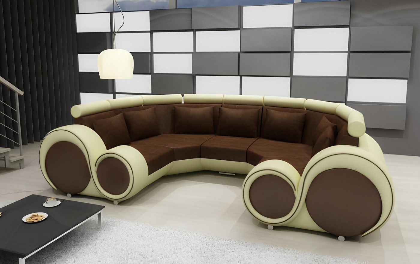 JVmoebel Wohnlandschaft Ecksofa + USB Wohnlandschaft U Form Textil Big XXL Ecksofa Stoff, Made in Europa JVmoebel Wohnlandschaft Ecksofa + USB Wohnlandschaft U Form Textil Big XXL Ecksofa Stoff, Made in Europa von JVmoebel