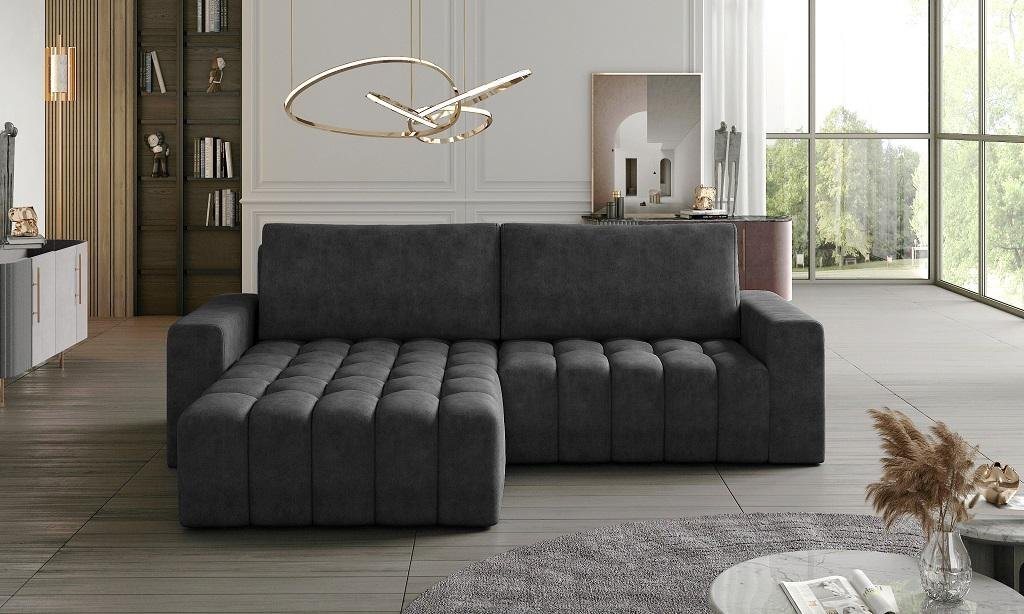 JVmoebel Ecksofa Ecksofa Grau Stoff L Form Couch Design Couch Polster Textil, Made in Europe von JVmoebel