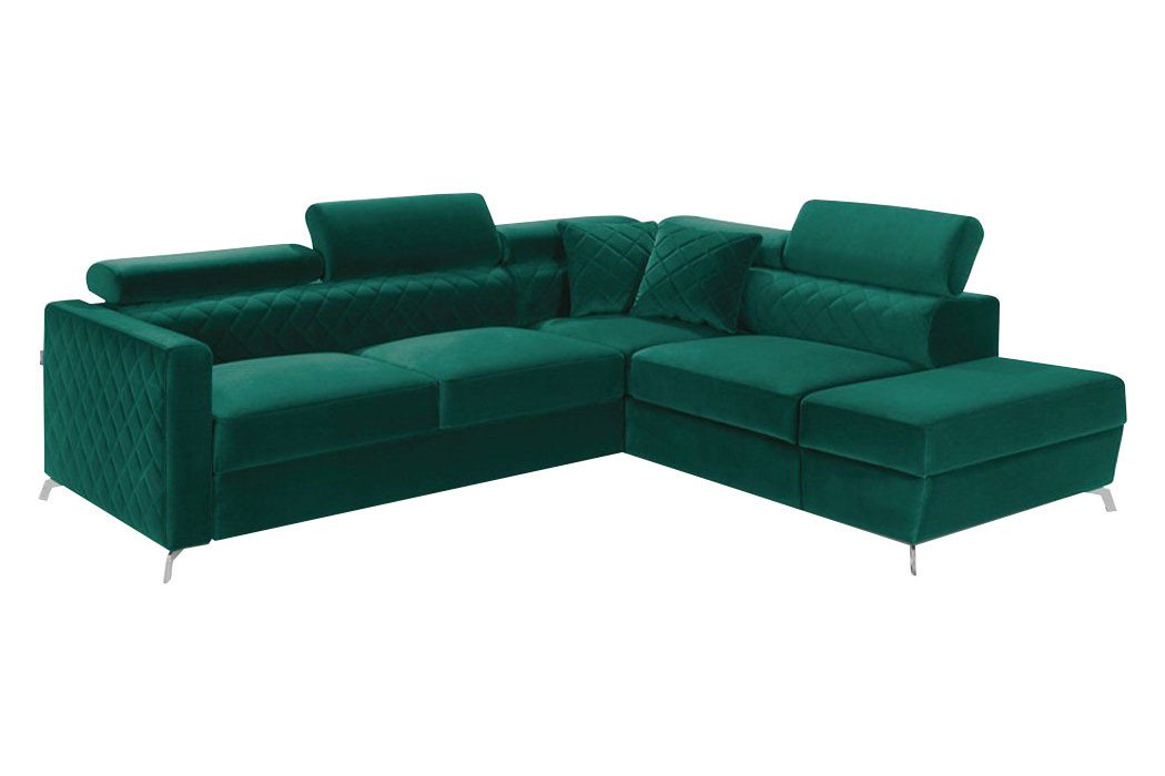 JVmoebel Ecksofa Ecksofa L-Form Couch Design Polster Textil Bettfunktion Stoff Blau, Made in Europe von JVmoebel