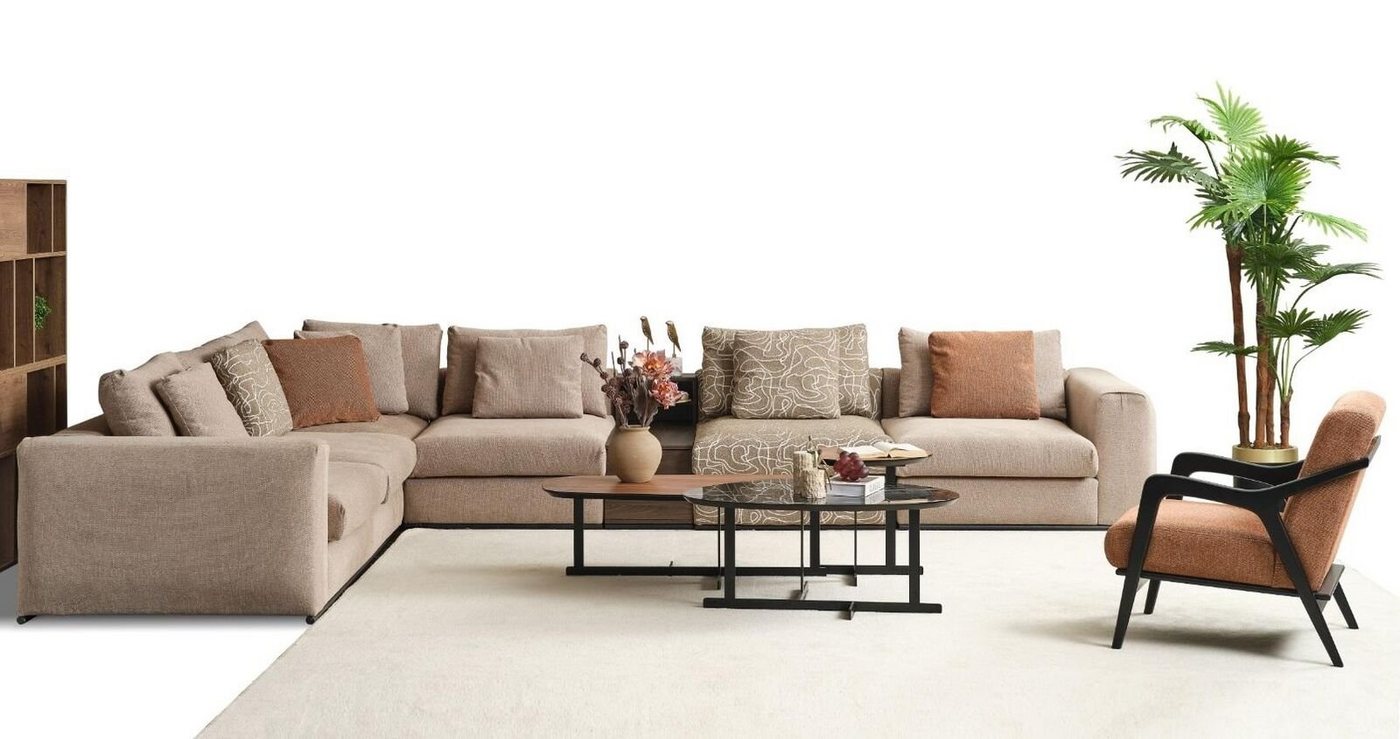 JVmoebel Ecksofa Ecksofa L Form Große Wohnlandschaft Sofa Beige Modern Polstersofa, 1 Teile, MAde in Europa von JVmoebel