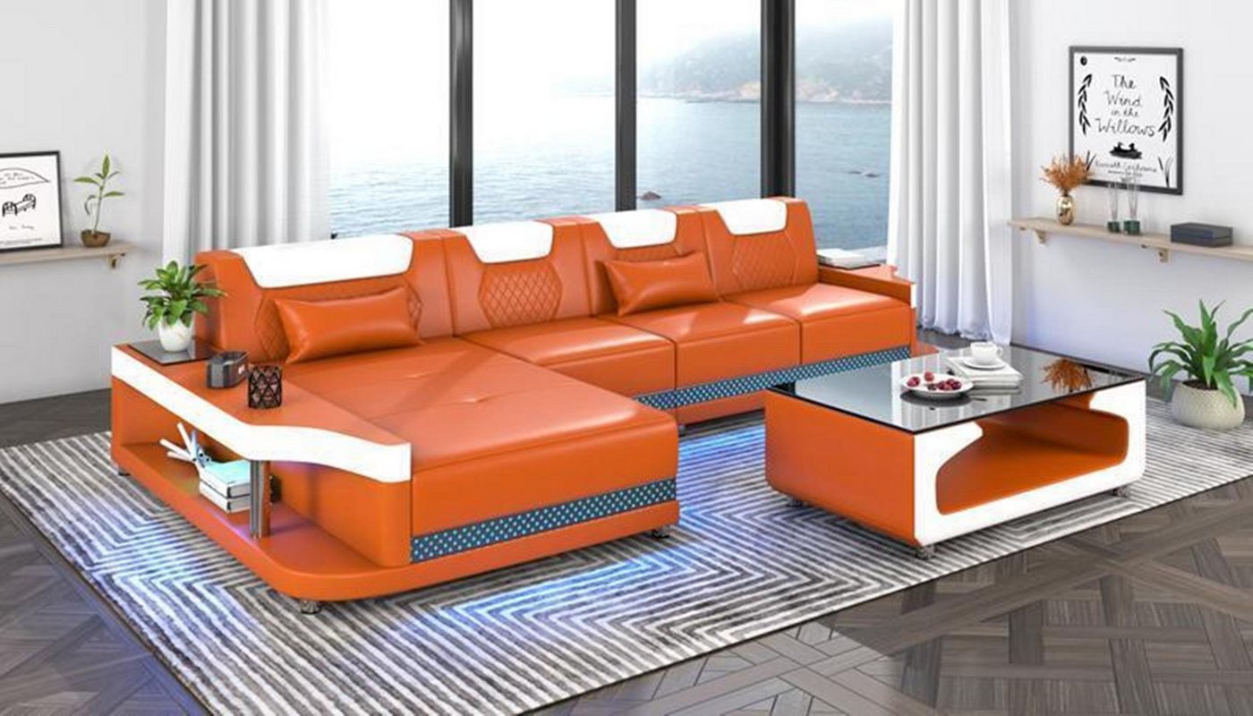 JVmoebel Ecksofa Ecksofa L-Form Polster Leder Wohnlandschaft Couchen Sofa, Made in Europe von JVmoebel