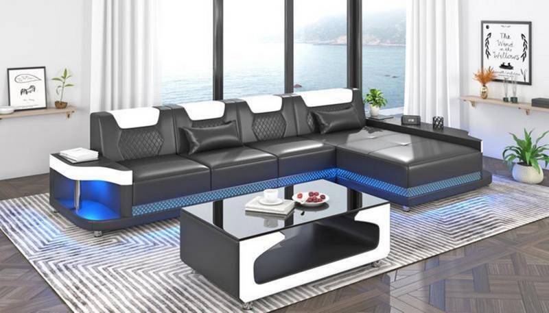 JVmoebel Ecksofa Ecksofa L-Form Polster Leder Wohnlandschaft Couchen Sofa, Made in Europe von JVmoebel