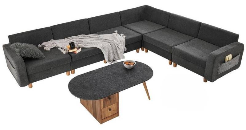 JVmoebel Ecksofa L-Form Sofa Grau Stoffsofa Polstersofa Großes Couch Design modern, 1 Teile, Made in Europa von JVmoebel