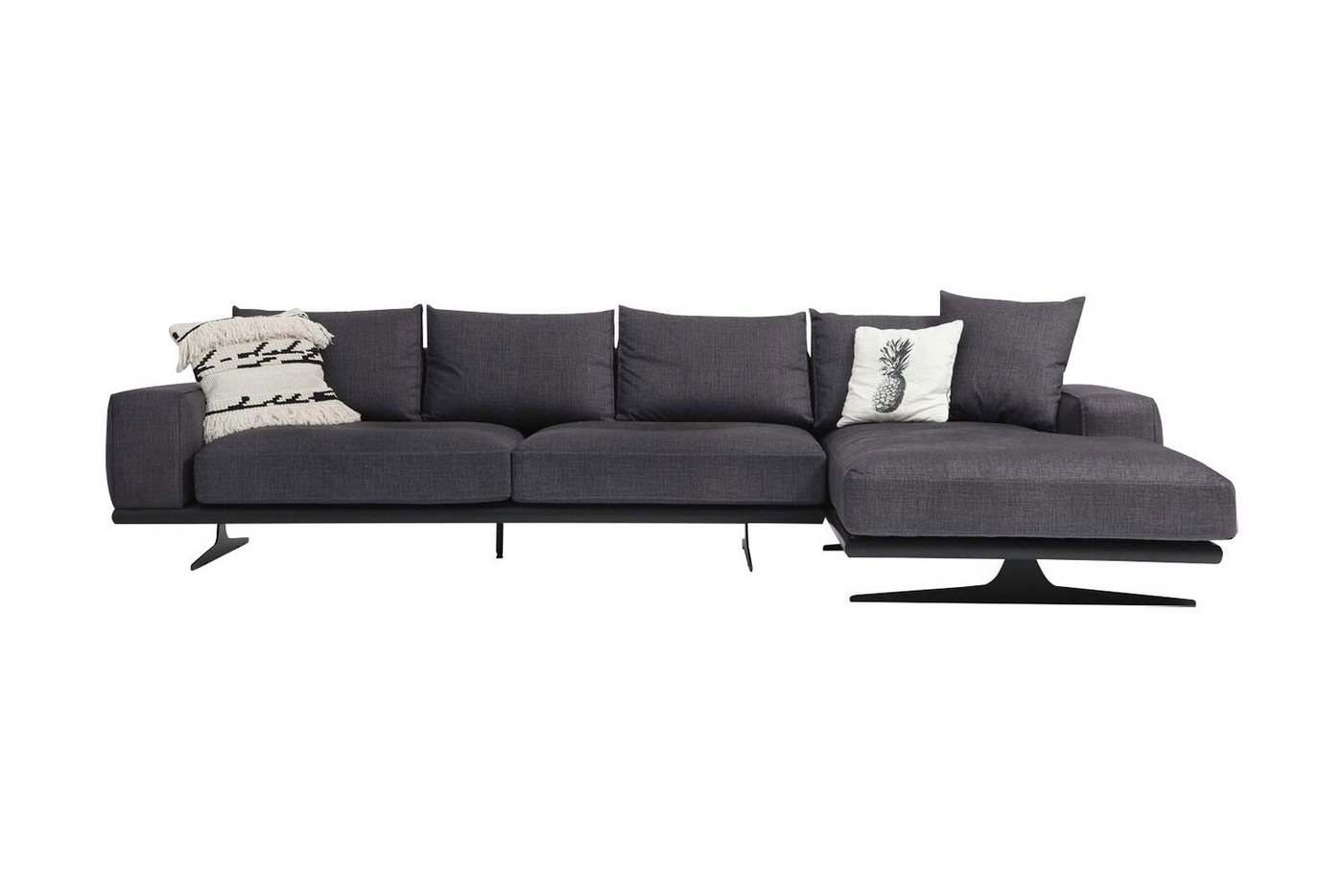 JVmoebel Ecksofa Ecksofa L-Form Sofa Wohnzimmer Grau Modern Stoff Sofas Sitzer Design, 2 Teile, Made in Europa von JVmoebel