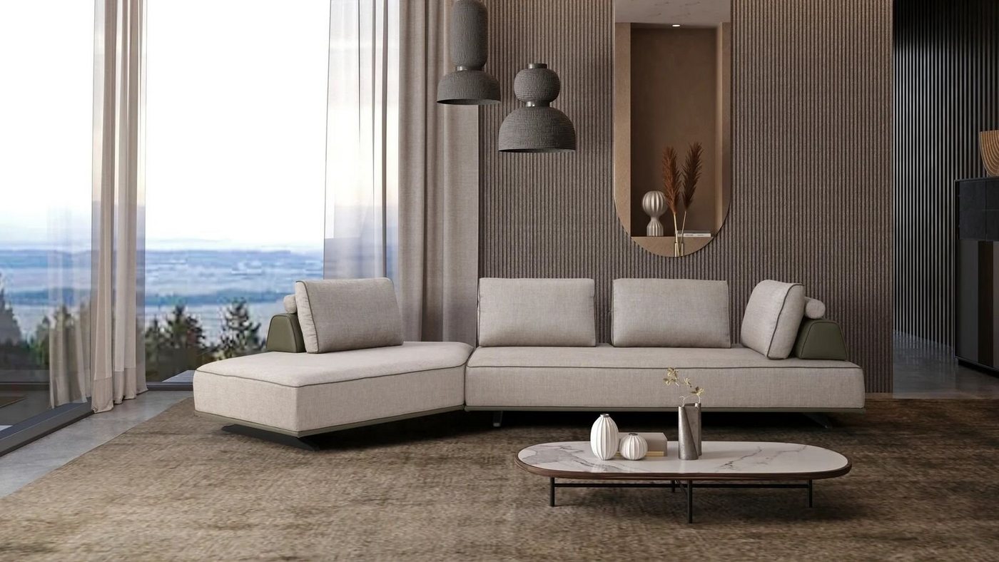 JVmoebel Ecksofa Ecksofa L Form Wohnzimmer Sofa Polstersofa Grau Stoffsofa Couch Modern, 2 Teile, Made in Europa von JVmoebel