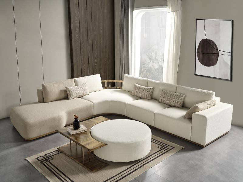 JVmoebel Ecksofa Ecksofa L-Form mit Couchtisch und Hocker – 3-teiliges Set, Made in Europa JVmoebel Ecksofa Ecksofa L-Form mit Couchtisch und Hocker – 3-teiliges Set, Made in Europa von JVmoebel