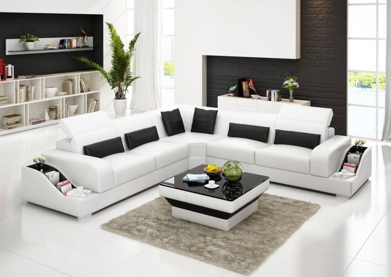 JVmoebel Ecksofa Ecksofa Leder Sofa Couch Polster Eck Sitz Wohnlandschaft Garnitur, Made in Europe von JVmoebel