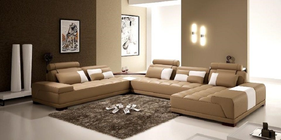 JVmoebel Ecksofa Ecksofa Ledersofa Polster Wohnlandschaft Couch Sofa Eckgarnitur, Made in Europe von JVmoebel