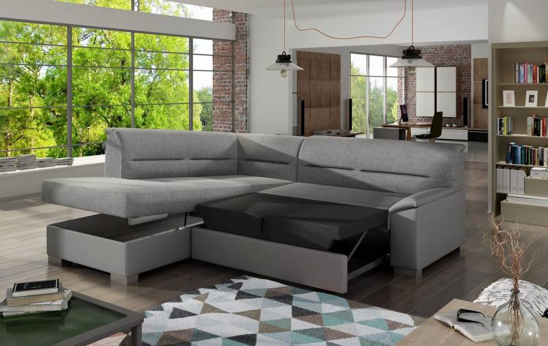 JVmoebel Ecksofa Ecksofa Schlafcouch Polstersofa Textil Sitzmöbel Wohnzimmer, Made in Europa von JVmoebel