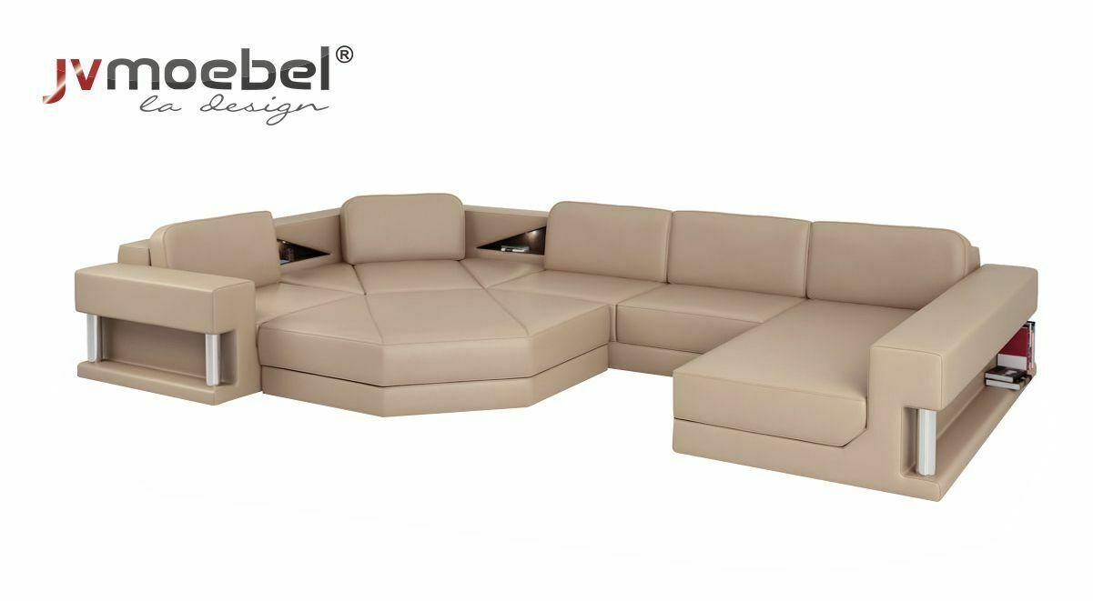 JVmoebel Ecksofa Ecksofa Sofa Couch Polster Garnitur Leder Sofas Ecke Wohnlandschaft, Made in Europe von JVmoebel