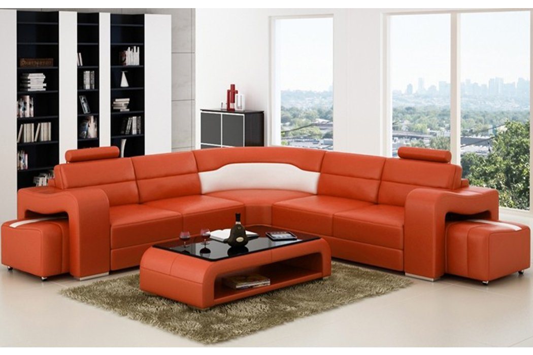 JVmoebel Ecksofa Ecksofa Sofa Couch Polster Wohnlandschaft Leder Eck Sofa, Made in Europe von JVmoebel