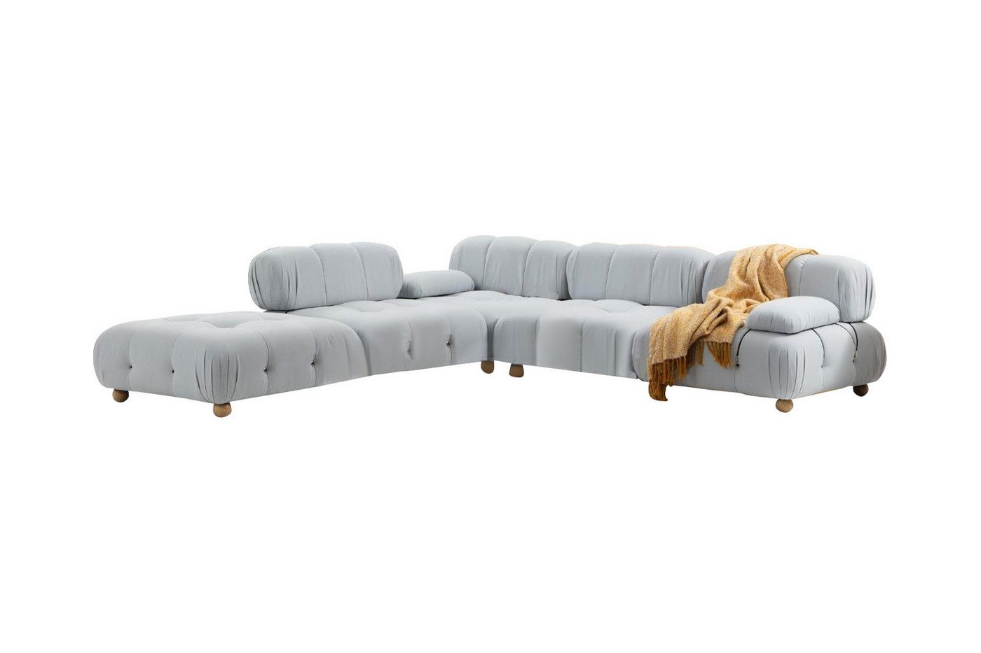 JVmoebel Ecksofa Ecksofa Sofa Stoff Wohnzimmer Sofas Eck Grau Modern Polyester Design, 5 Teile, Made in Europa von JVmoebel