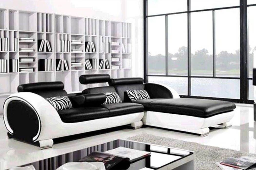 JVmoebel Ecksofa Ecksofa Sofagarnitur Leder Sofa Couch Ecke Polster Hocker Set, Made in Europe von JVmoebel