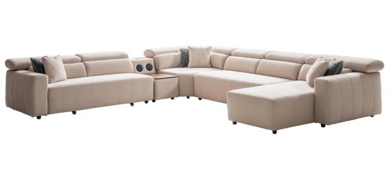 JVmoebel Wohnlandschaft Ecksofa Stoff U-Form Bettfunktion Couch Design Polster Textil Eck, Made in Europa JVmoebel Wohnlandschaft Ecksofa Stoff U-Form Bettfunktion Couch Design Polster Textil Eck, Made in Europa von JVmoebel