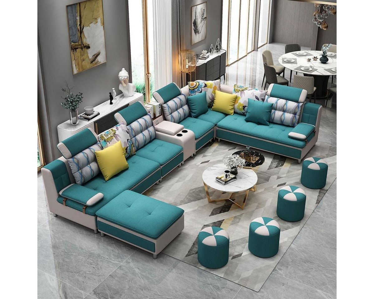 JVmoebel Ecksofa Ecksofa U-Form Wohnlandschaft Sofa Couch Polster Garnitur, Made in Europe von JVmoebel