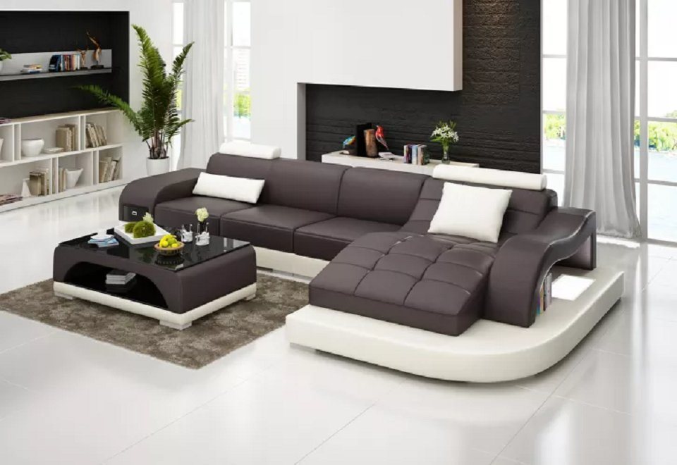 JVmoebel Ecksofa Ecksofa Wohnlandschaft Ledersofa Designer Sofa Couch Polster Ecksofa, Ecksofa Wohnlandschaft Ledersofa Designer Sofa Couch Polster Ecksofa von JVmoebel