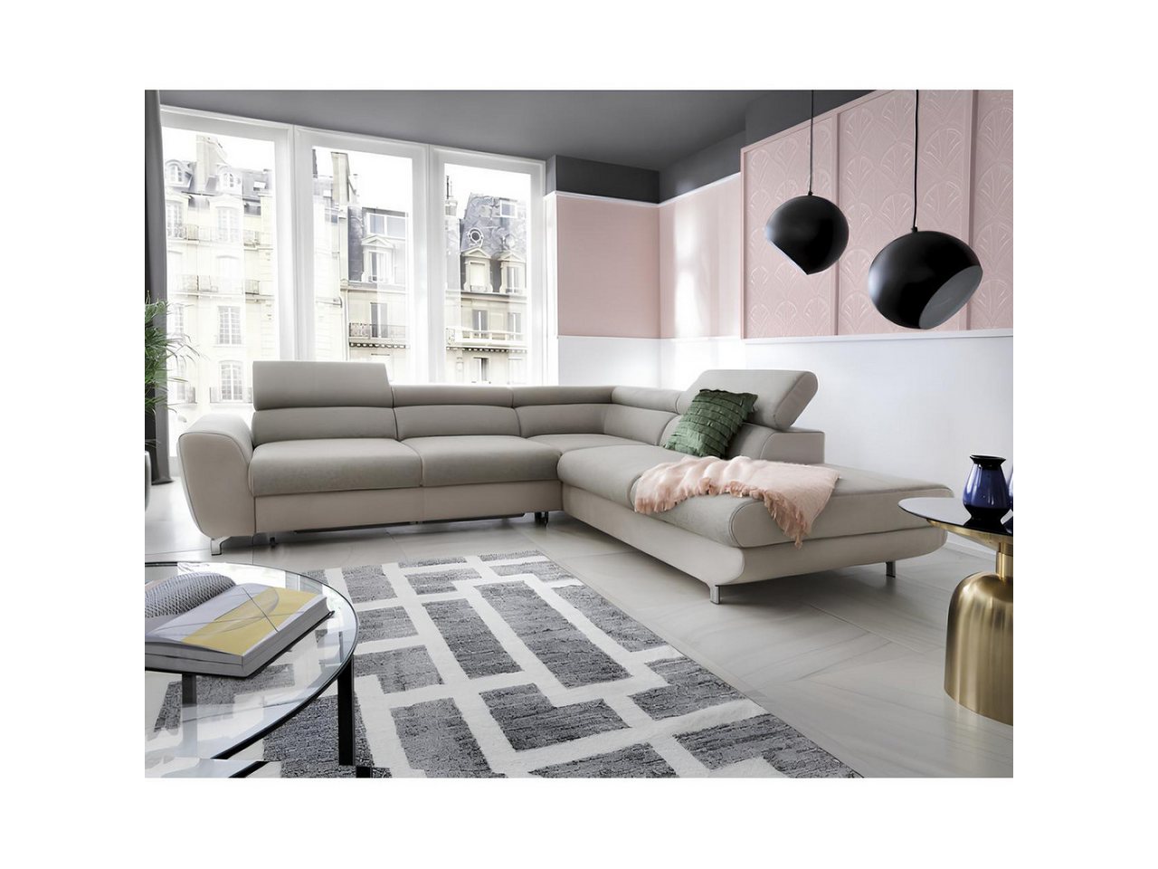 JVmoebel Ecksofa Ecksofa mit Bettfunktion - Multifunktions Schlafcouch Garnitur, Made in Europa von JVmoebel