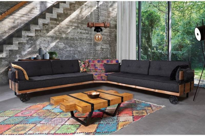 JVmoebel Ecksofa Ecksofa mit Rollen - Loft Polster Möbel - Eckgarnitur, 2 Teile, Made in Europa JVmoebel Ecksofa Ecksofa mit Rollen - Loft Polster Möbel - Eckgarnitur, 2 Teile, Made in Europa von JVmoebel